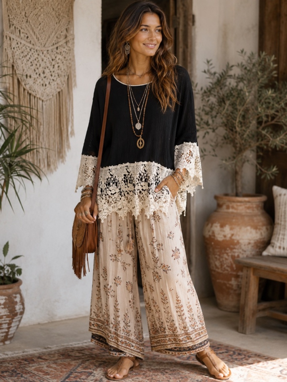 Umgee top M lace dolman sleeve bohemian hippie festival contemporary beachy